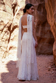 Mermaid skirt set with tasseled dupatta